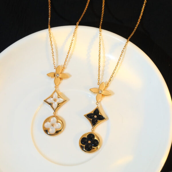 Toxse Star And Sun Onyx Pink Gold Necklace - Image 7