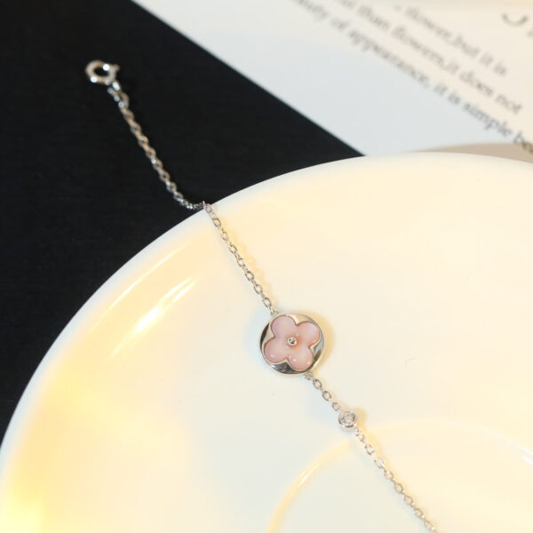 Toxse Sun Motif Pink Mop Silver Bracelet - Image 3