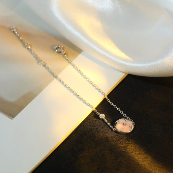Toxse Sun Motif Pink Mop Silver Bracelet - Image 4