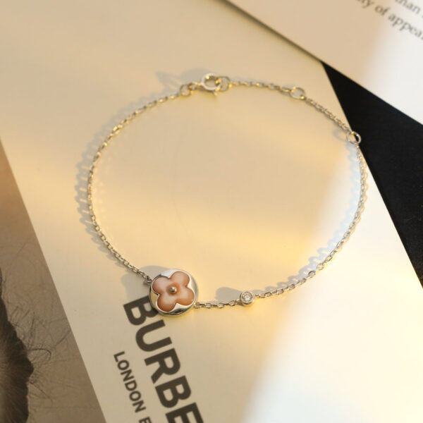 Toxse Sun Motif Pink Mop Silver Bracelet - Image 2