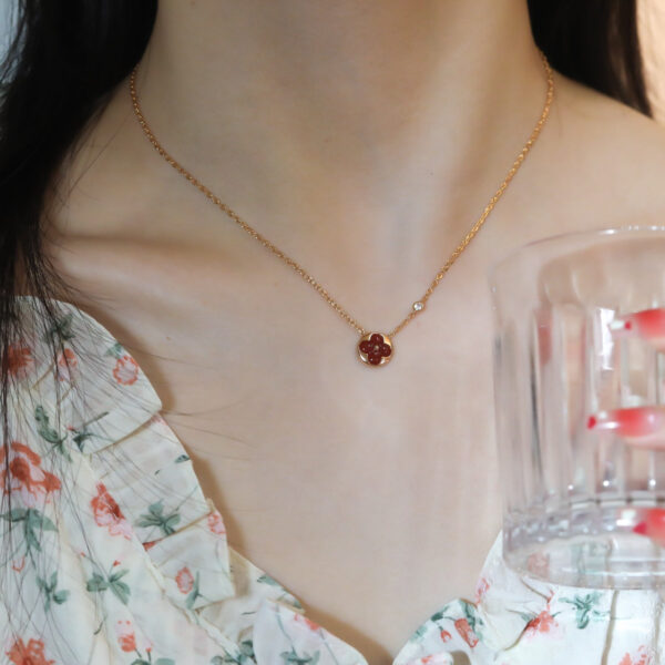 Toxse Sun Pedant Pink Gold 1 Diamond Necklace - Image 9