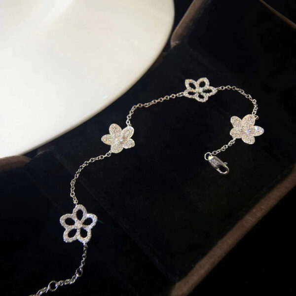 Toxse Wildflower 4 Motifs Silver Diamond Bracelet - Image 3