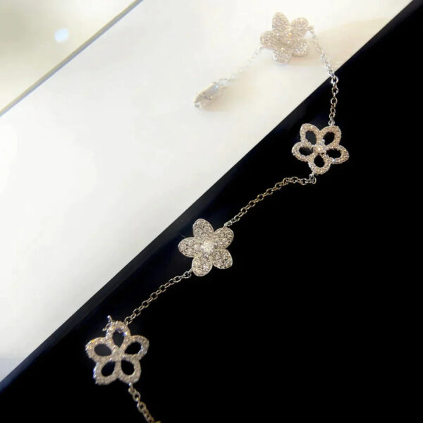 Toxse Wildflower 4 Motifs Silver Diamond Bracelet - Image 7