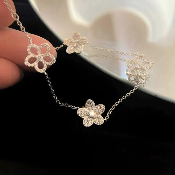 Toxse Wildflower 4 Motifs Silver Diamond Bracelet - Image 8