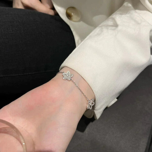Toxse Wildflower 4 Motifs Silver Diamond Bracelet - Image 6