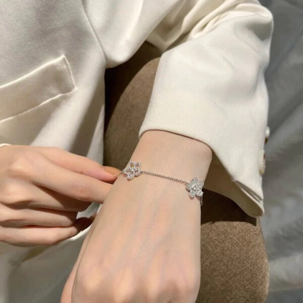 Toxse Wildflower 4 Motifs Silver Diamond Bracelet - Image 4