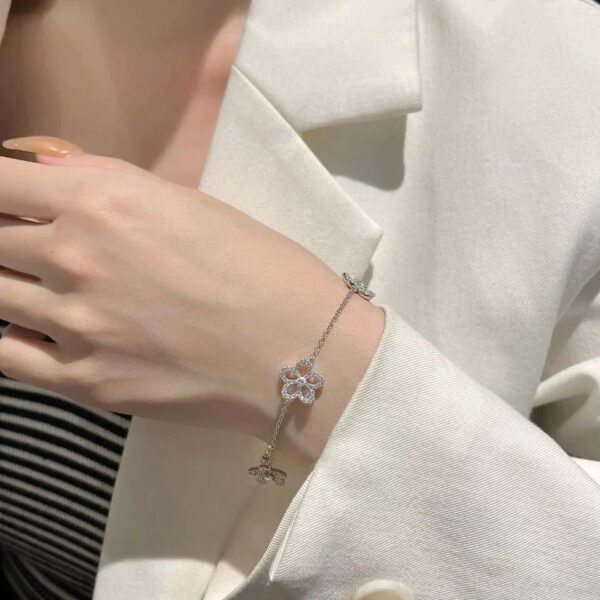 Toxse Wildflower 4 Motifs Silver Diamond Bracelet - Image 2