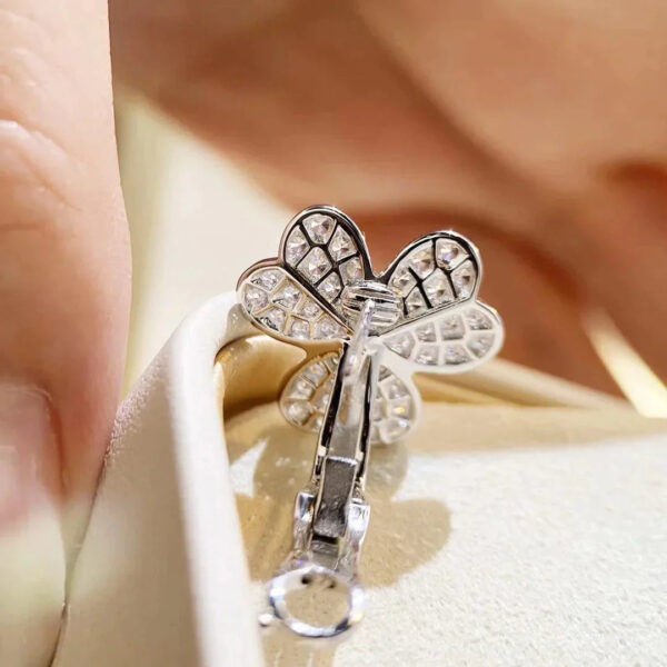 Toxse Clover Comos Silver Diamond Earrings - Image 7