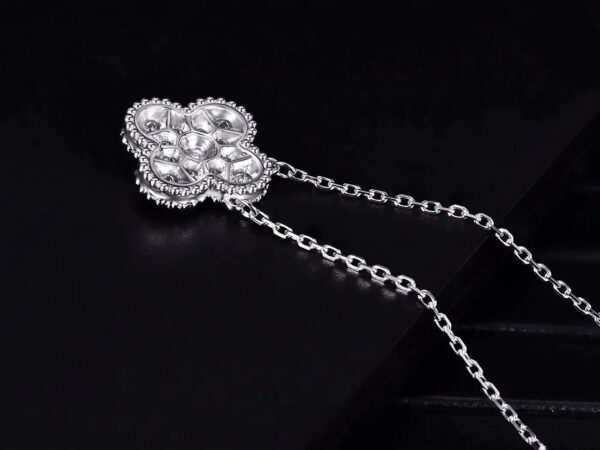 Toxse Clover Silver Diamond Necklace - Image 3