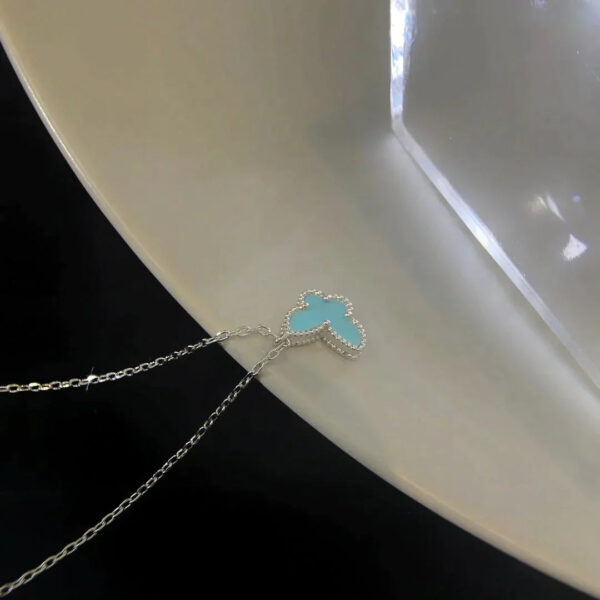 Toxse Butterfly Pendant Silver Turquoise Necklace - Image 6