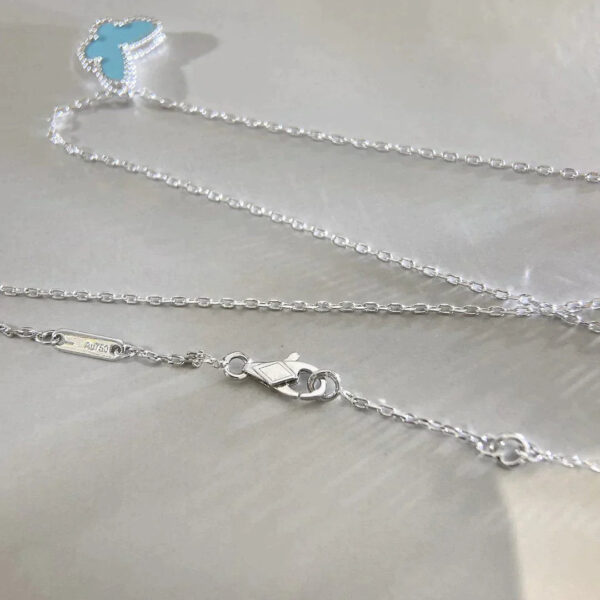 Toxse Butterfly Pendant Silver Turquoise Necklace - Image 8