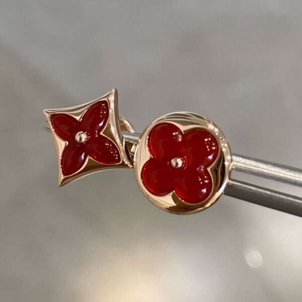 Toxse Star And Sun Pink Gold Carnelian Stud Earrings