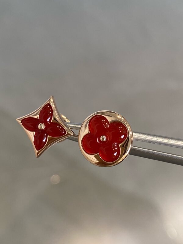 Toxse Star And Sun Pink Gold Carnelian Stud Earrings - Image 3