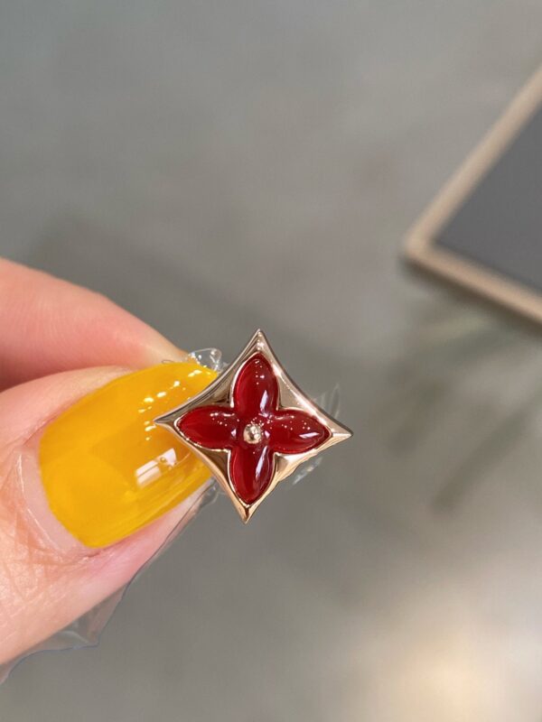 Toxse Star And Sun Pink Gold Carnelian Stud Earrings - Image 4