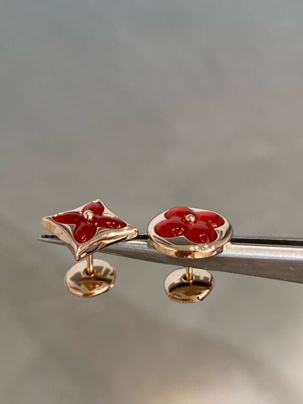 Toxse Star And Sun Pink Gold Carnelian Stud Earrings - Image 5