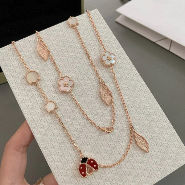 Toxse Lucky Spring 15 Motifs Pink Gold Necklace - Image 7