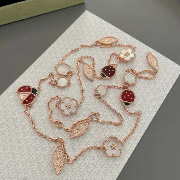 Toxse Lucky Spring 15 Motifs Pink Gold Necklace - Image 4