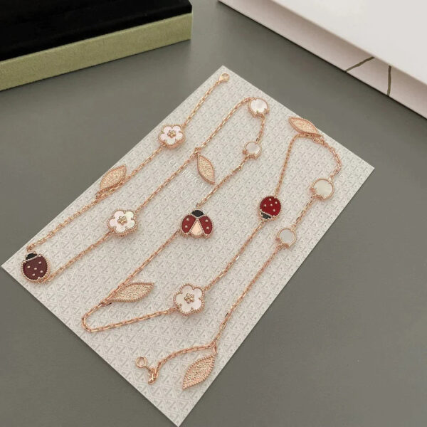 Toxse Lucky Spring 15 Motifs Pink Gold Necklace - Image 14