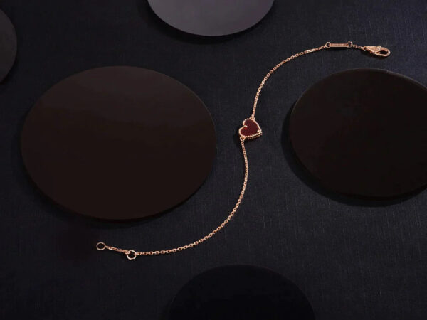Toxse Heart Carnelian Pink Gold Bracelet - Image 2