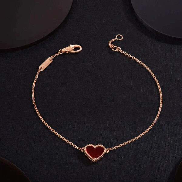 Toxse Heart Carnelian Pink Gold Bracelet - Image 7