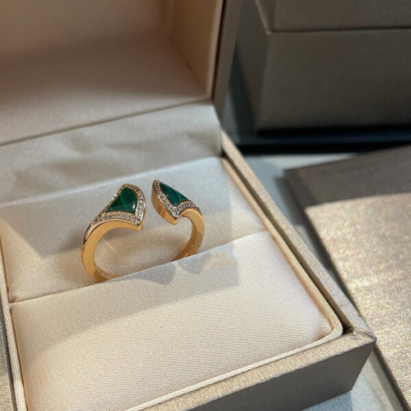 Toxse Dream Malachite Diamond Open Ring - Image 4
