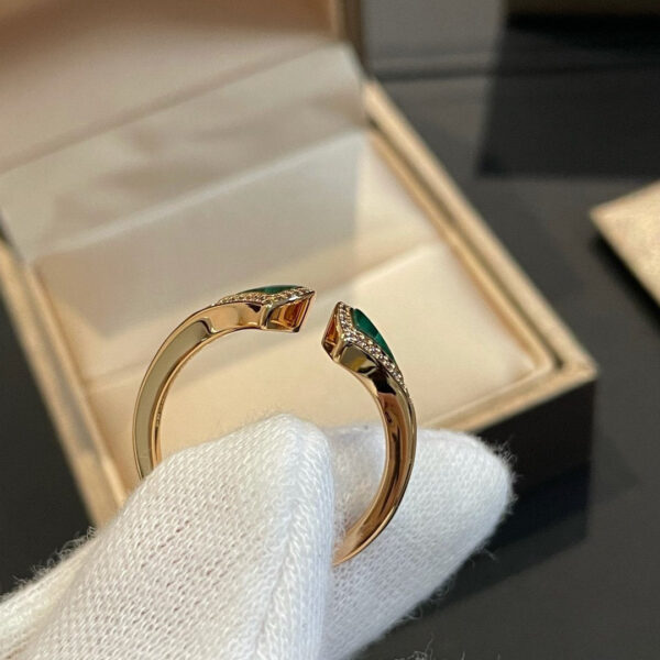 Toxse Dream Malachite Diamond Open Ring - Image 5