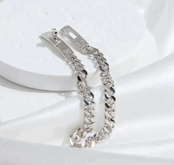 Toxse Kelly Chain Silver Diamond Bracelet - Image 4