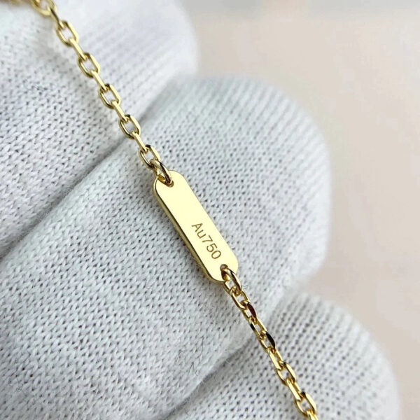 Toxse Clover Pendant Pink Mop Gold Necklace - Image 5