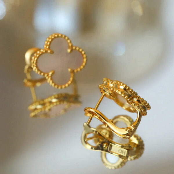 Toxse Clover Medium Gold Mop Stud Earrings - Image 3