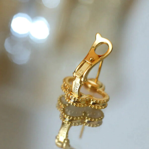 Toxse Clover Medium Gold Mop Stud Earrings - Image 5