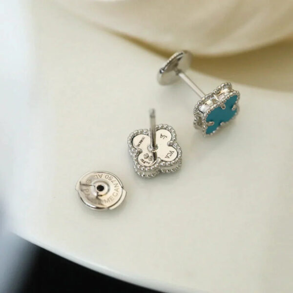 Toxse Clover Mini Silver Turquoise Stud Earrings - Image 10