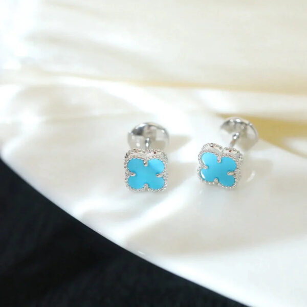 Toxse Clover Mini Silver Turquoise Stud Earrings - Image 3
