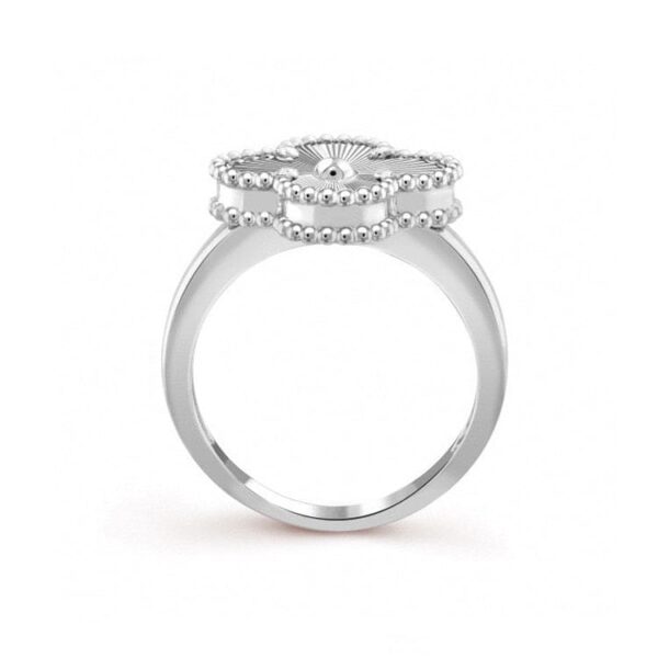 Toxse Vintage White Gold Alhambra Ring - Image 4