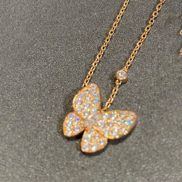 Toxse Gold Two Butterfly Necklace - Image 4