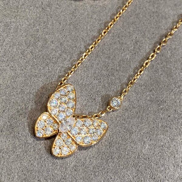 Toxse Gold Two Butterfly Necklace - Image 3