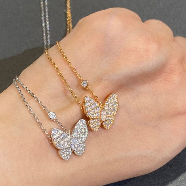 Toxse Gold Two Butterfly Necklace - Image 6