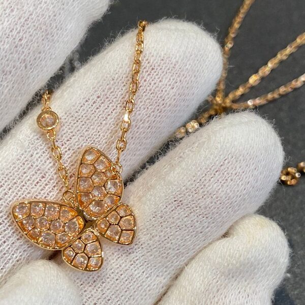 Toxse Gold Two Butterfly Necklace - Image 5