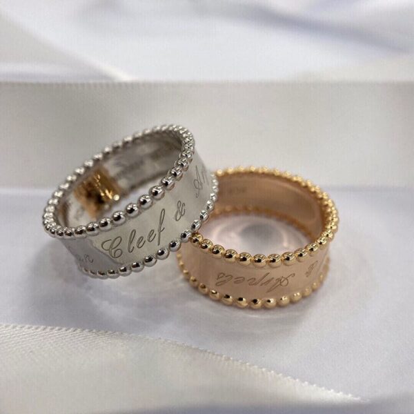 Toxse Rose Gold Perlée Signature Ring - Image 5