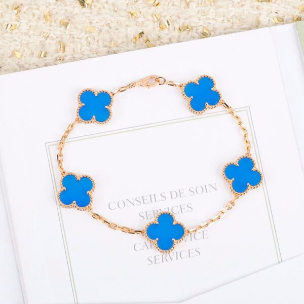 Toxse Vintage Alhambra Five Motifs Agate Clover Bracelet - Image 2