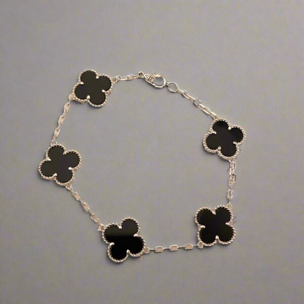 Toxse Vintage White Gold Alhambra Five Motifs Clover Bracelet - Image 2