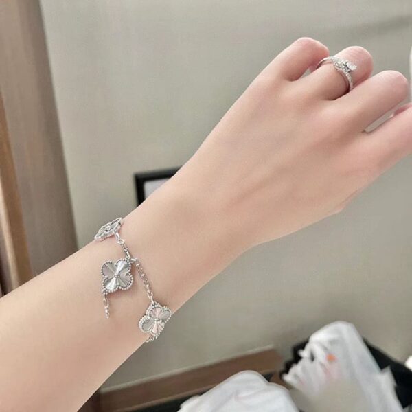 Toxse Vintage Alhambra Five Motifs Diamonds Clover Bracelet - Image 3