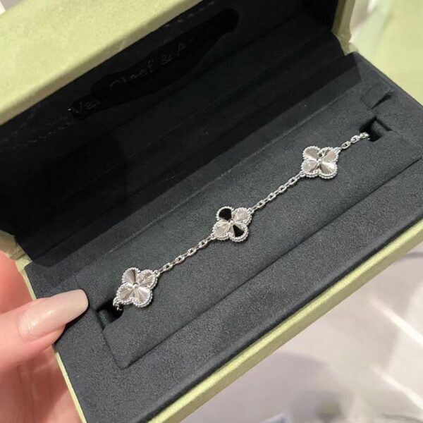 Toxse Vintage Alhambra Five Motifs Diamonds Clover Bracelet - Image 4