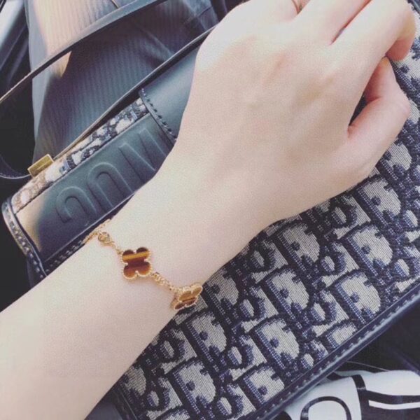 Toxse Vintage Alhambra Five Motifs Tiger Eye Bracelet - Image 2