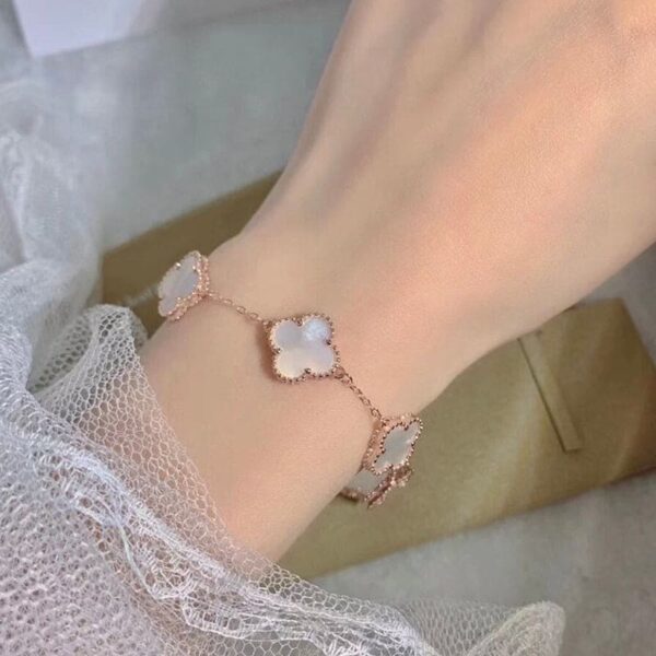 Toxse Vintage Alhambra Five Motifs Mother of Pearl Bracelet - Image 2