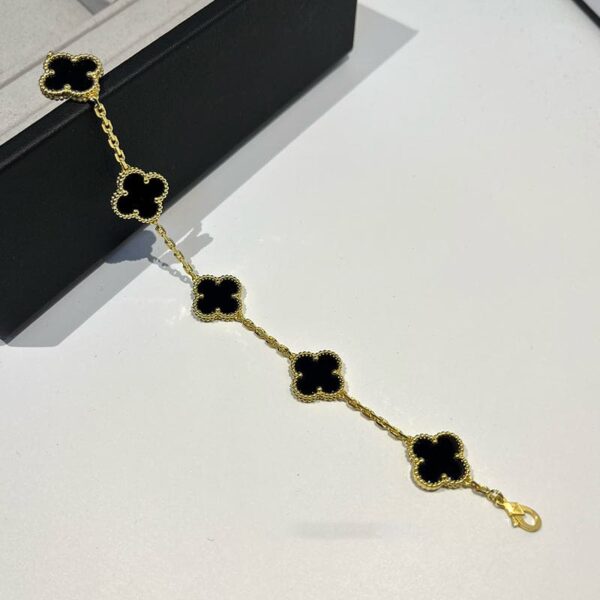 Toxse Vintage Alhambra Five Motifs Black Clover Bracelet - Image 9
