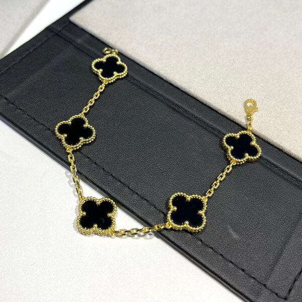 Toxse Vintage Alhambra Five Motifs Black Clover Bracelet - Image 3