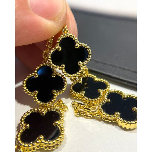 Toxse Vintage Alhambra Five Motifs Black Clover Bracelet - Image 5
