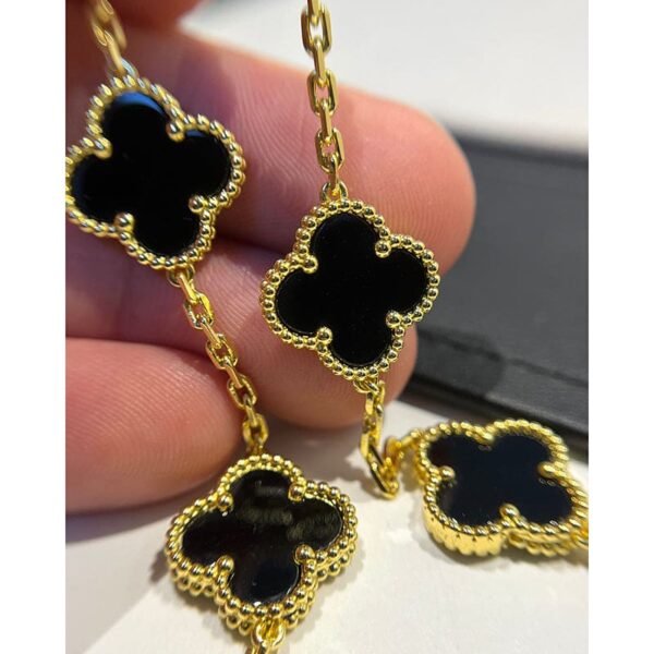 Toxse Vintage Alhambra Five Motifs Black Clover Bracelet - Image 6