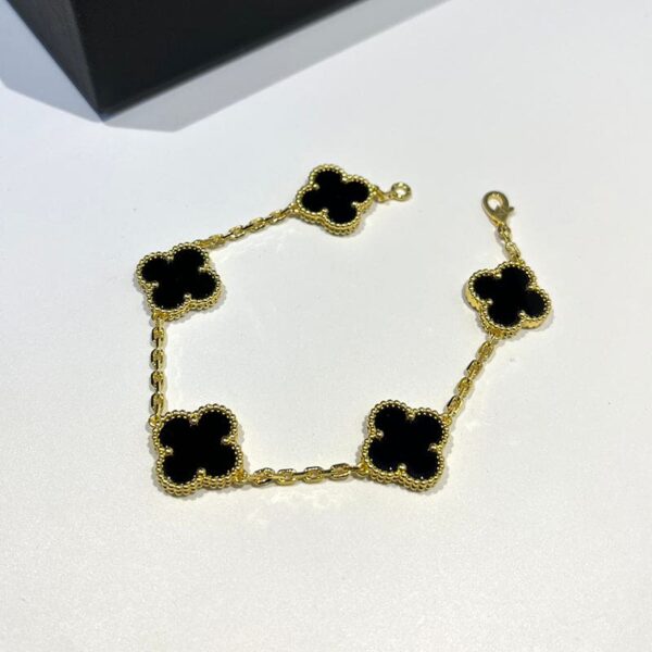 Toxse Vintage Alhambra Five Motifs Black Clover Bracelet - Image 2