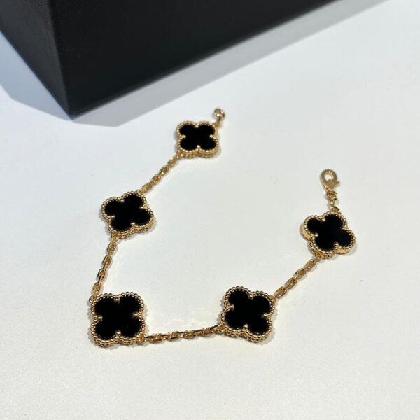 Toxse Vintage Alhambra Five Motifs Clover Onyx Bracelet - Image 2